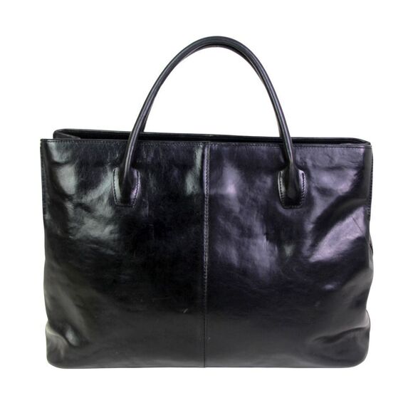 Monsac SMOOTH BLACK REAL LEATHER CLASSIC BUSINESS SATCHEL TOTE BAG HANDBAG PURSE - Picture 4 of 15